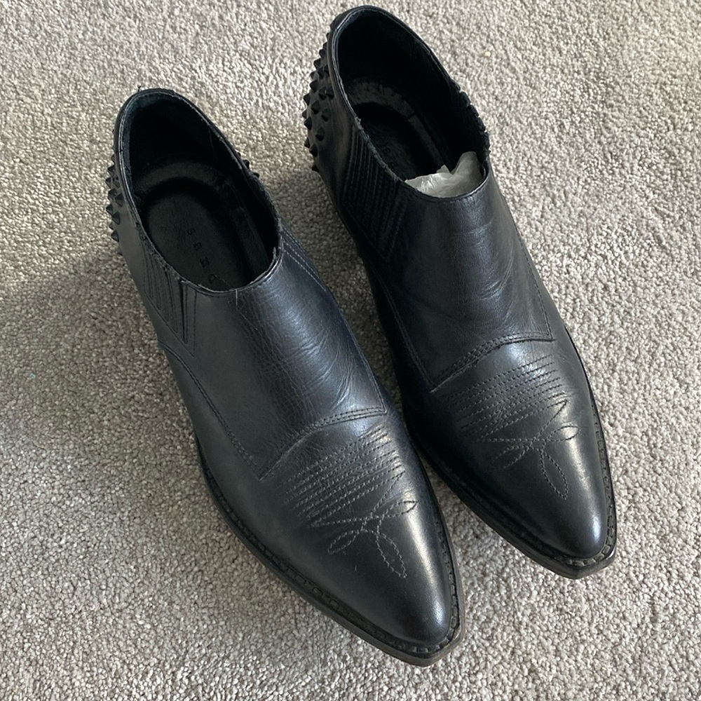 Sandro genuine leather spikes booties